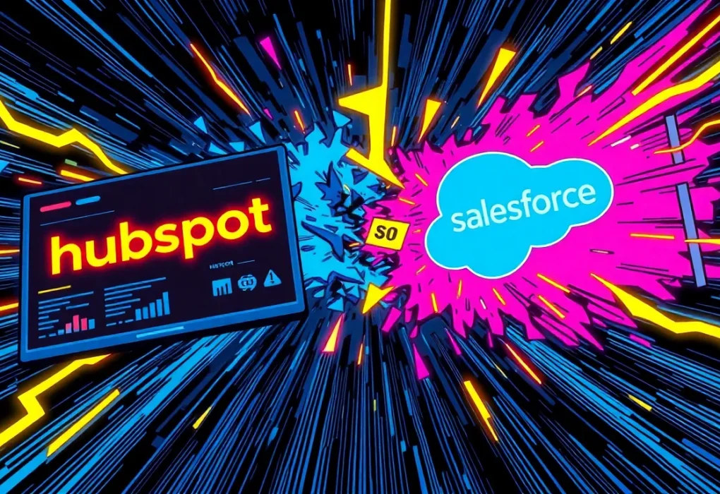 Side-by-side comparison of HubSpot and Salesforce CRM platforms for small business teams