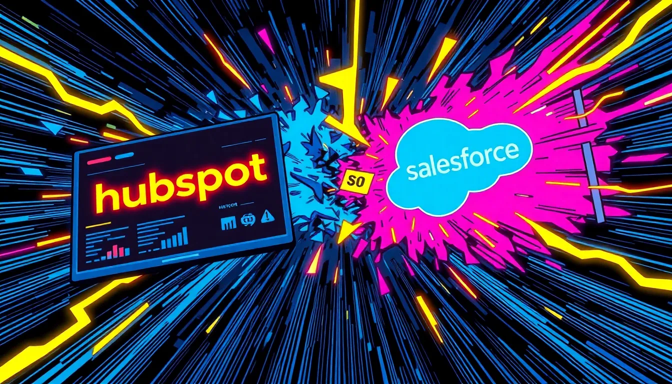 Side-by-side comparison of HubSpot and Salesforce CRM platforms for small business teams